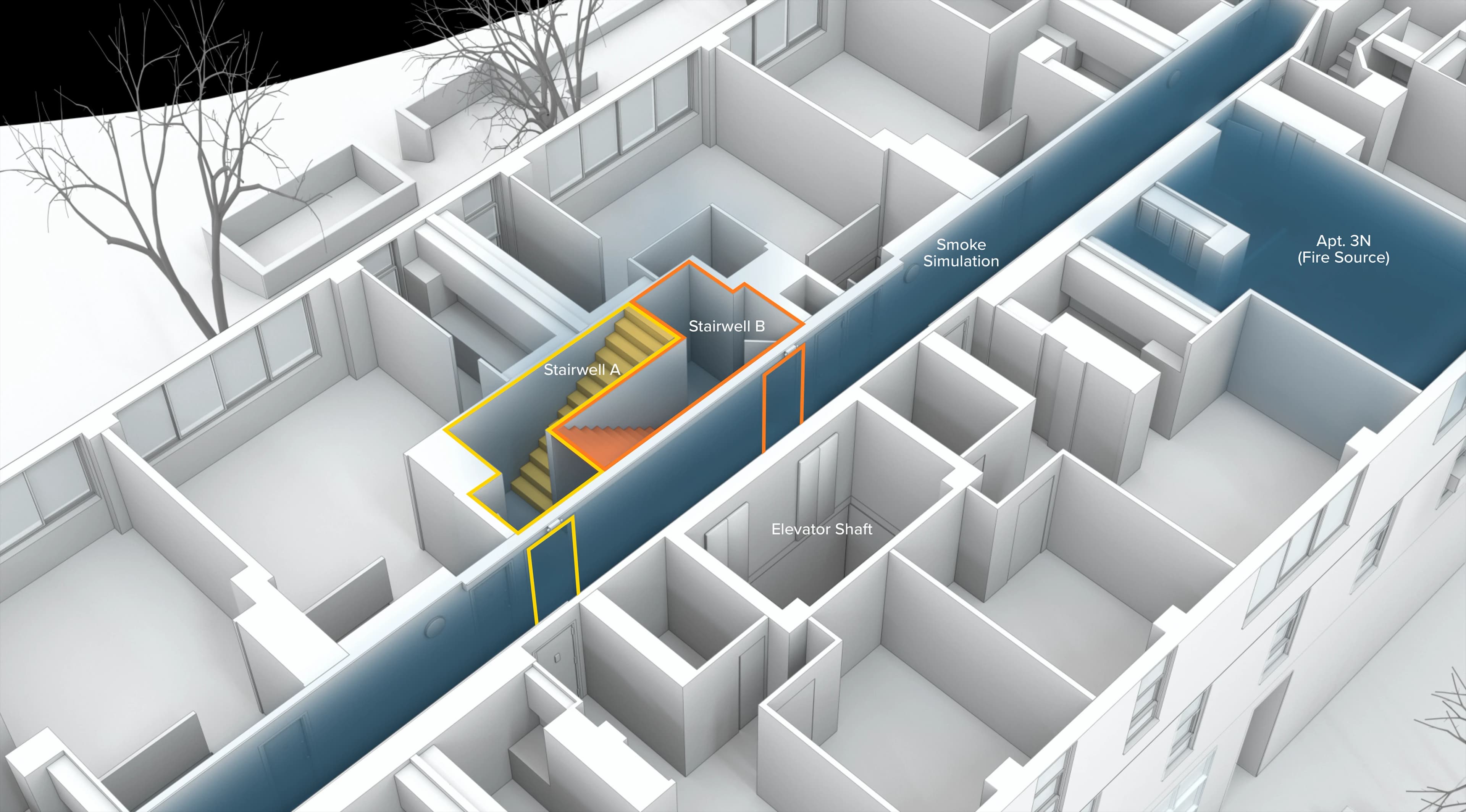 Bronx fire smoke visualization